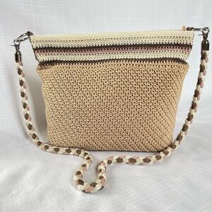 The SAK Hobo Neutral Tan Crochet Braided Strap Boho Women's Bag Purse